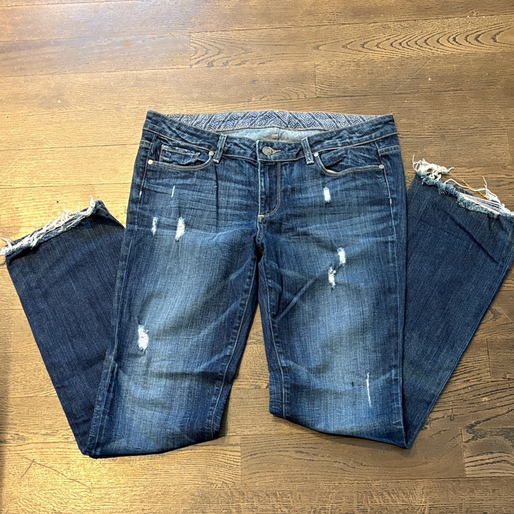 Paige Distressed Boot Cut‎ Jeans